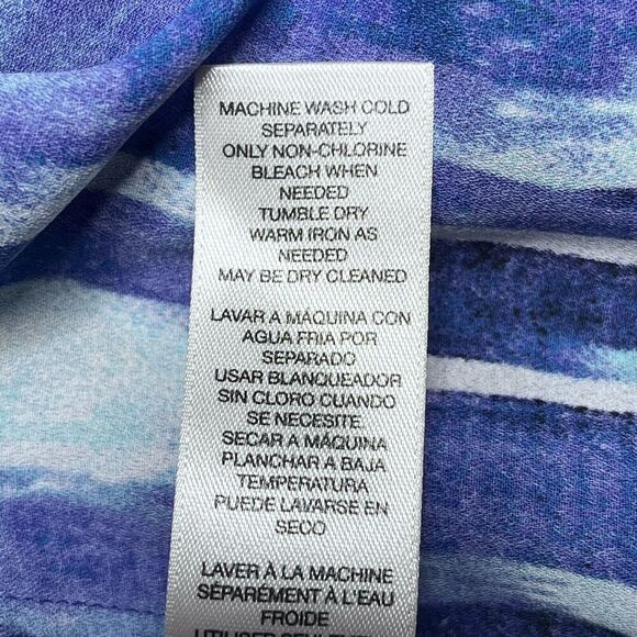 Chicos Woven Dreams Tulia Hi Lo Tunic Top Sequins Flowy Vibrant Size 0/US Small - Picture 13 of 14